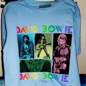 david bowie 4 photos '70s glam punk rock years S tee - ziggy stardust starman